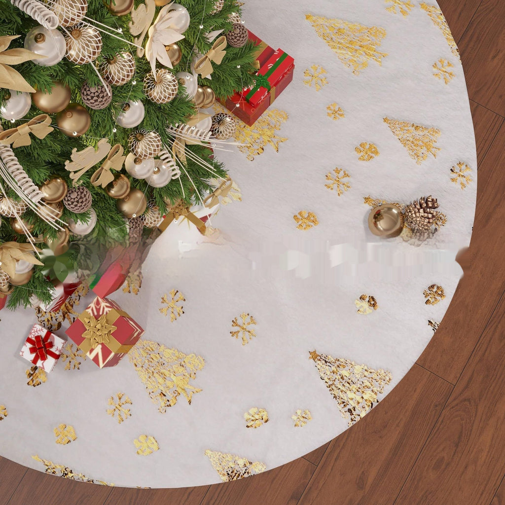 Soft plush Christmas doormat with star and tree decorations for home entry