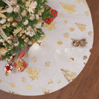 Soft plush Christmas doormat with star and tree decorations for home entry