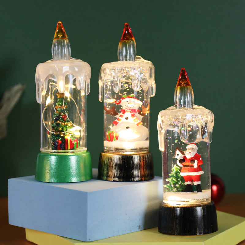 Crystal snowman ornament with warm holiday lighting effect