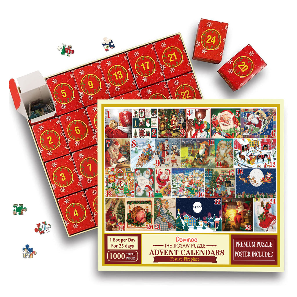 Christmas advent calendar blind box puzzle showing 24 compartments for daily countdown