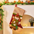Festive Christmas candy bag decoration with cheerful cartoon style