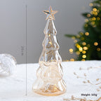 Green crystal glass star ornament displayed as Christmas tree topper accent