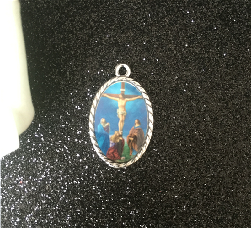 Sacred Heart Holy Family Pendant Necklace - Christian Jewelry