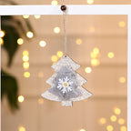 Faith-friendly wooden Christmas pendant with plush details celebrates the joy of the Christmas season