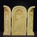 Small boxwood Catholic carving suitable for shelf or wall display