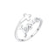 Adjustable cross and Jesus design braided cord ring in white gold finish