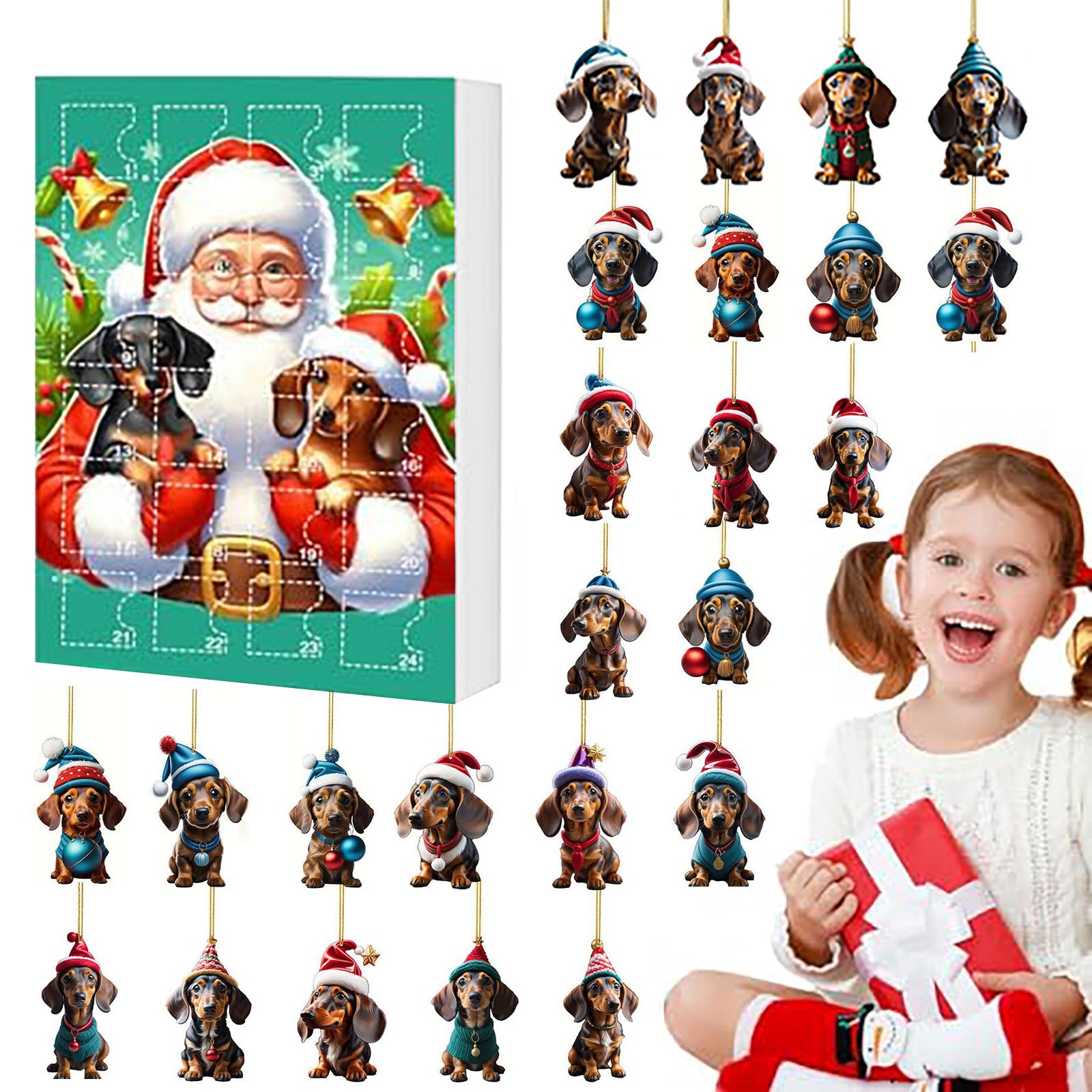 Christmas countdown decoration with pet-inspired design