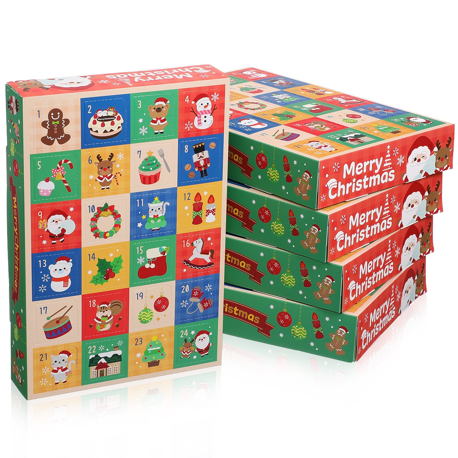 24-grid Christmas blind box with colorful compartments and holiday theme