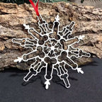 Wooden snowflake pendant as meaningful Christmas ornament and religious decor