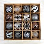 Full 42-piece Christmas ornament set in decorative paper box
