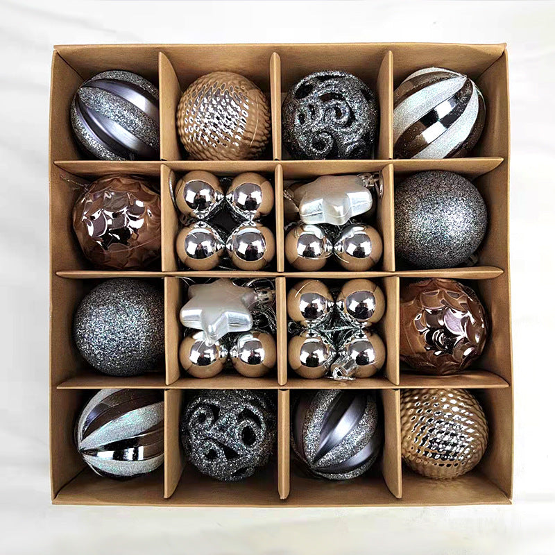 Full 42-piece Christmas ornament set in decorative paper box
