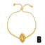 Gold-plated copper Virgin Mary bracelet with geometric design and inlaid zircon stones