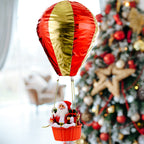 Festive Christmas decoration featuring Santa hot air balloon for holiday home decor