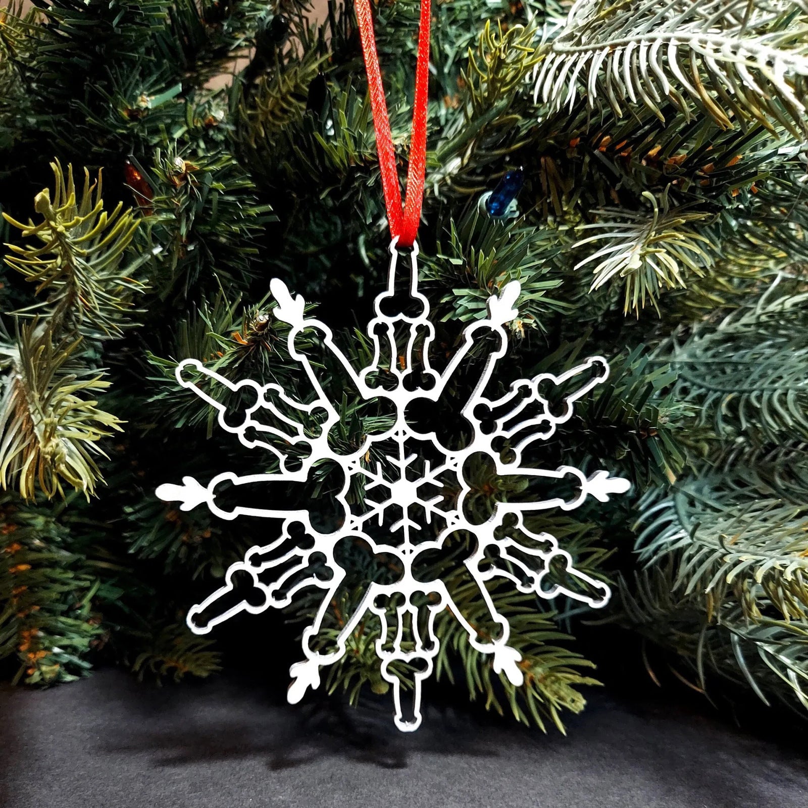 Wooden Snowflake Christmas Pendant Secondary image