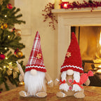 Knitted cloth doll ornament showing detailed stitching and American folk art style