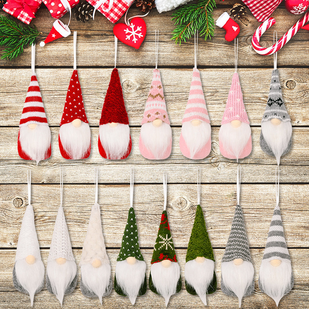 Small fabric Christmas pendant ornament with decorative hanging loop