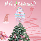 Pastel Christmas tree ornament alongside paper cupcake decoration