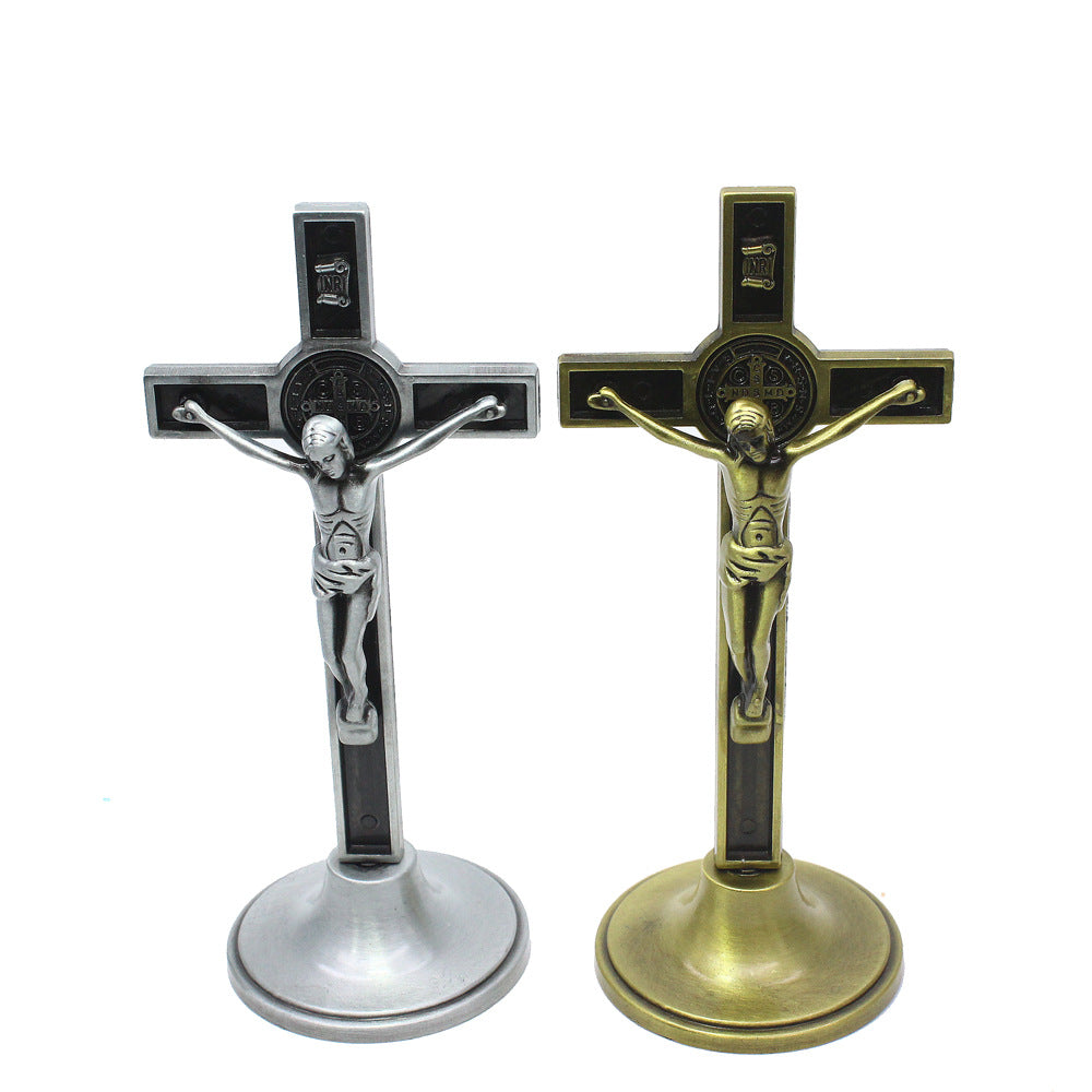 Religious Cross Figure with Jesus - Zinc Alloy Home Decor Secondary image