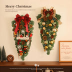 Modern minimalist Christmas wreath with warm coffee tones for holiday display