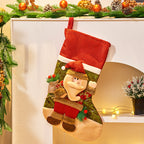Large cloth Christmas candy bag decoration for fireplace or tree display