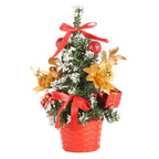 Set of four mini Christmas trees in various colors for family holiday display
