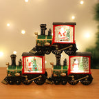 Compact Christmas train lamp for bedside table display
