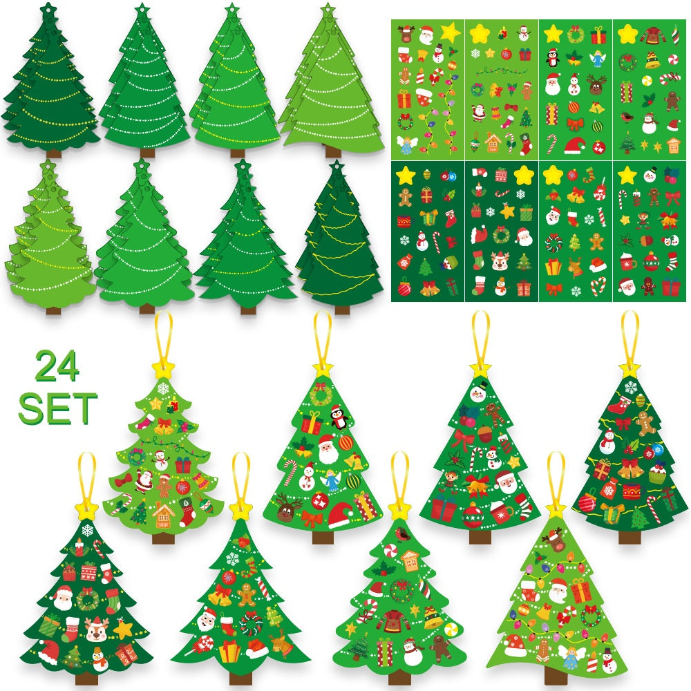 Christmas tree themed holiday card collection for seasonal greetings