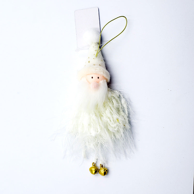 White angel plush pendant with halo and wings for Christmas tree decor Main image