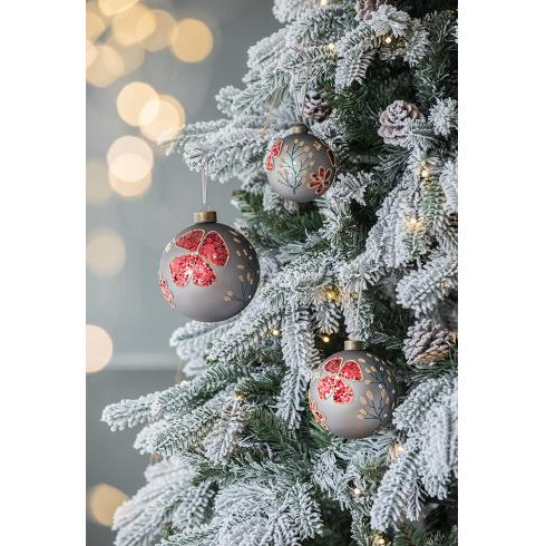 Designer Riccardo glass ornament with sparkling glitter finish