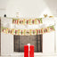 Vintage Christmas hanging flag banner set displayed decoratively for holiday celebrations