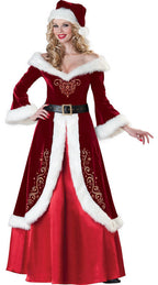 Santa couple costume set with corduroy fabric and festive styling