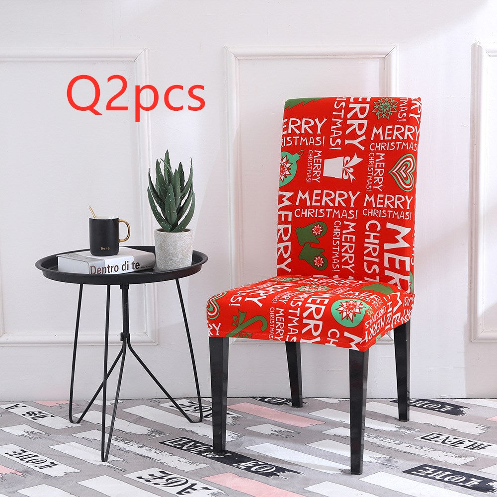 Christmas Elk Chair Cover - Universal Elastic Fit - Christian Home Decor