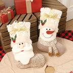 Cozy Christmas decor featuring a white Nordic stocking as a centerpiece accent