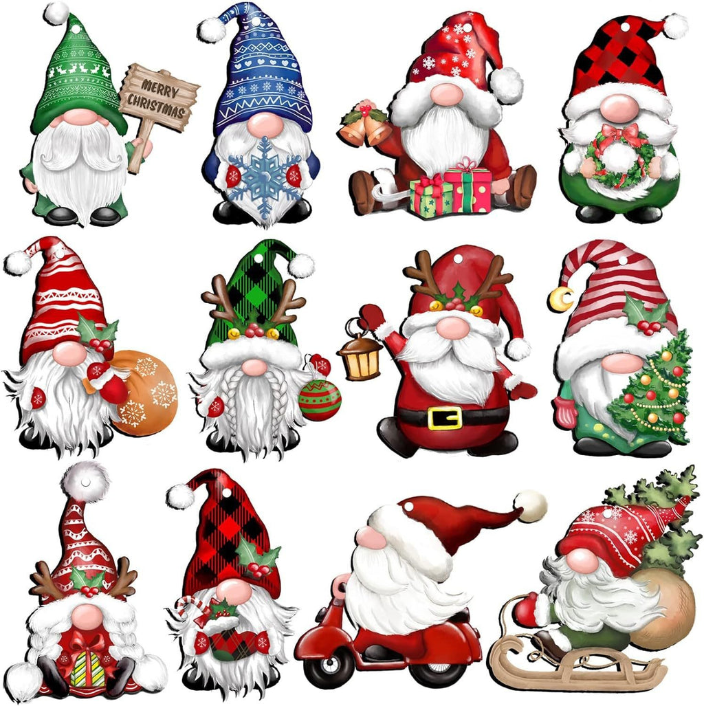 Various Christmas tree ornaments crafted from wood - Holiday Decoration Set