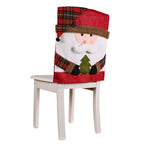 Christmas decor chair cover showcasing snowy winter design elements