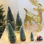 Close-up of rustic pine needle Christmas tree ornament in forest green