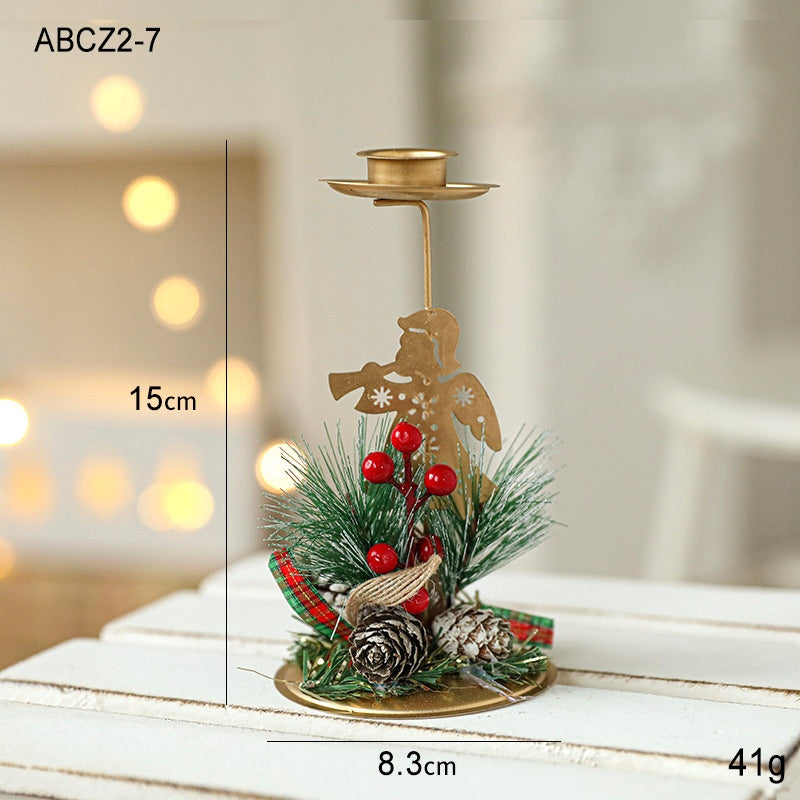 Golden Star Candlestick - Wrought Iron Christmas Window Decoration - Christian Home Decor