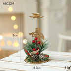 Golden Star Candlestick - Wrought Iron Christmas Window Decoration - Christian Home Decor