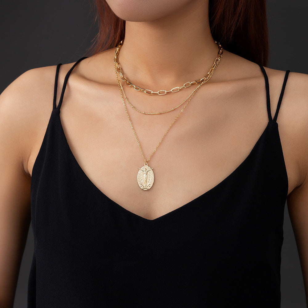 Jesus geometric pendant necklace styled for everyday Christian wear
