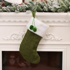 Festive knitted Christmas sock ornament with cozy holiday styling