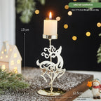 Wrought iron Christmas flower candlestick with five stars design for holiday gathering