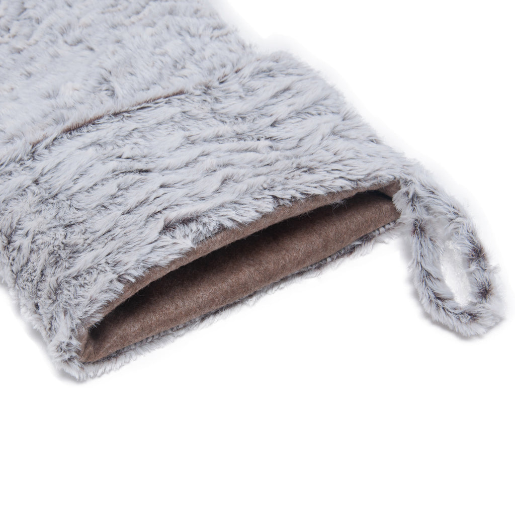 Cozy fleece socks pendant in gray for Christmas tree decoration