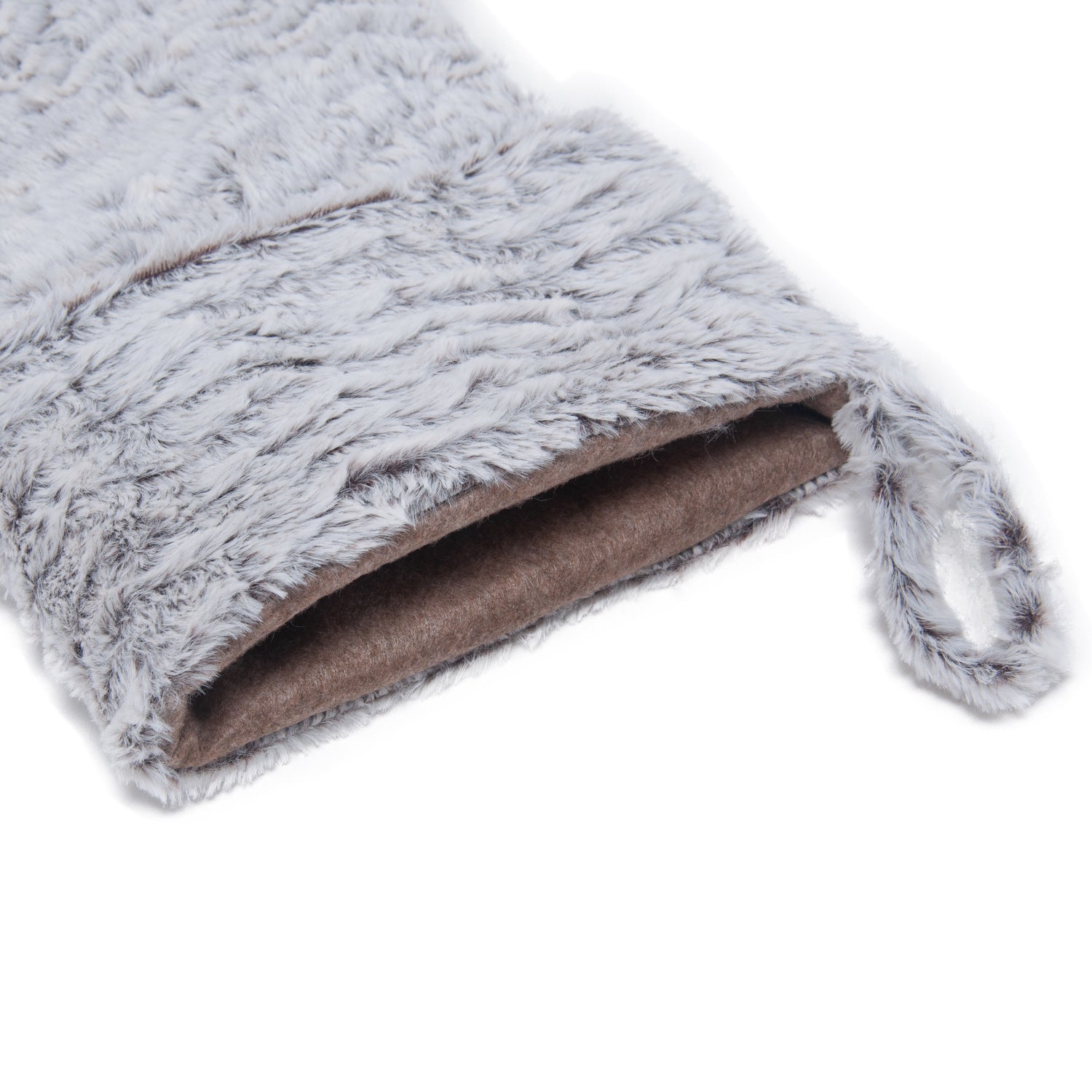 Cozy fleece socks pendant in gray for Christmas tree decoration
