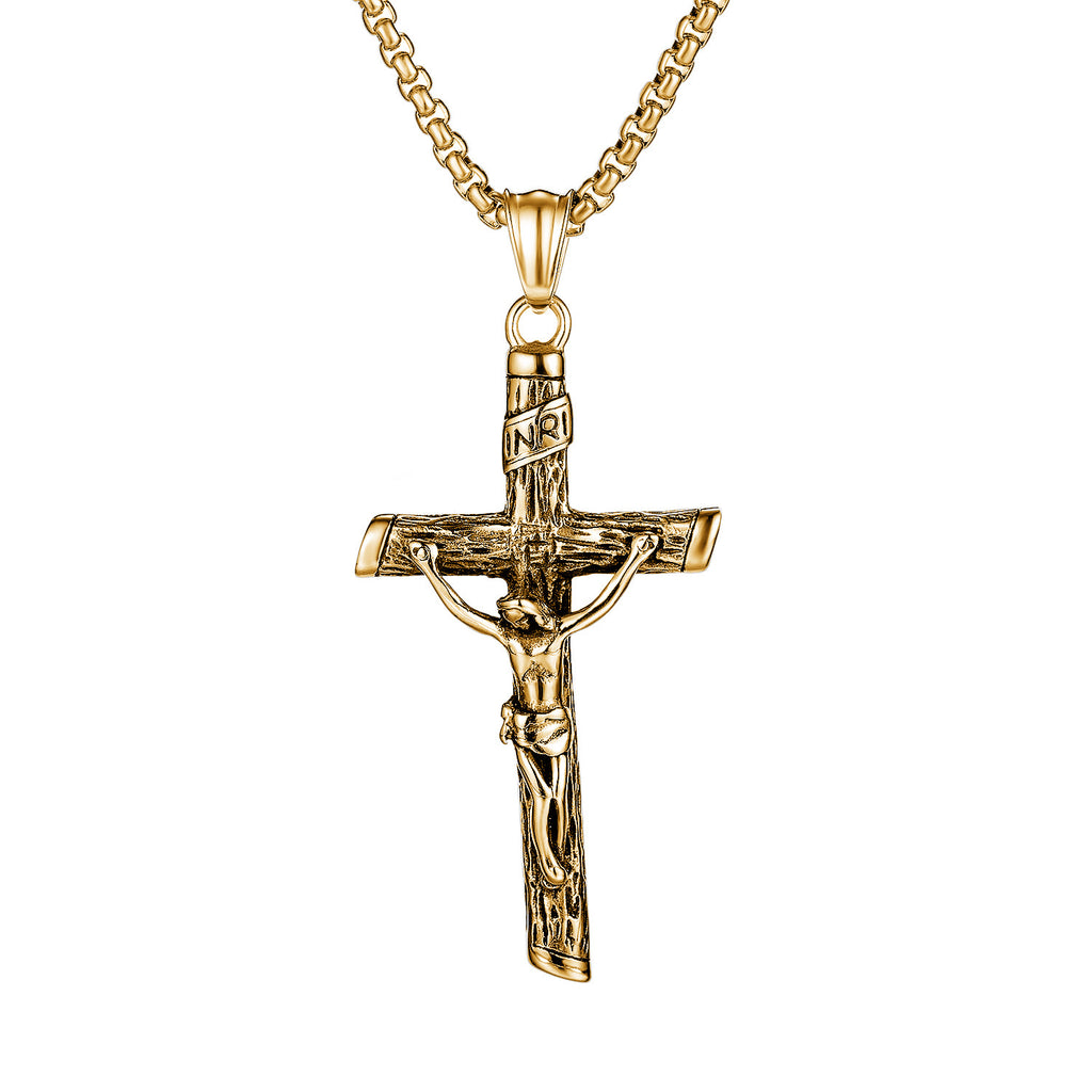 Unisex religious cross pendant necklace for men and women