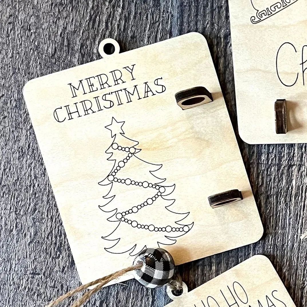 Compact wooden pendant with Christmas tree design for holiday home decor