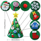 Unfinished felt cone tree base awaiting decoration and ornament placement