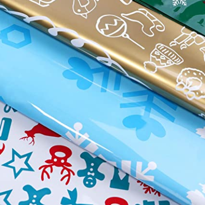 Christmas holiday gift bags with decorative patterns