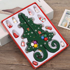 MDF Christmas tree scene ornament with festive holiday design