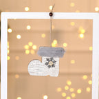 Cozy wooden Christmas pendant with plush texture adds holiday charm to any space