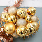 Set of 34 Christmas ornaments in holiday red and green